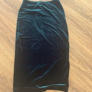 Green velvet stretchy pencil skirt Made in US. Size S